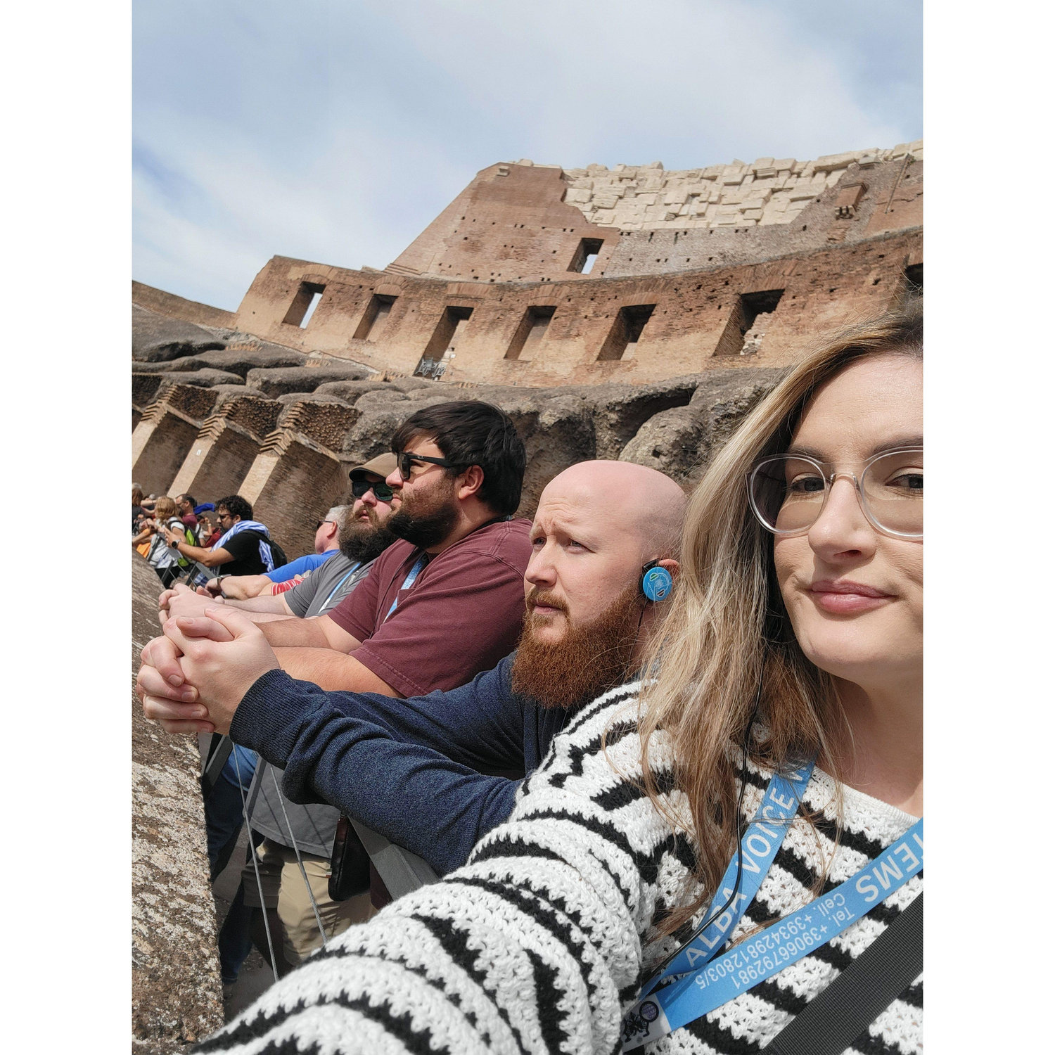 Visiting the Colosseum.