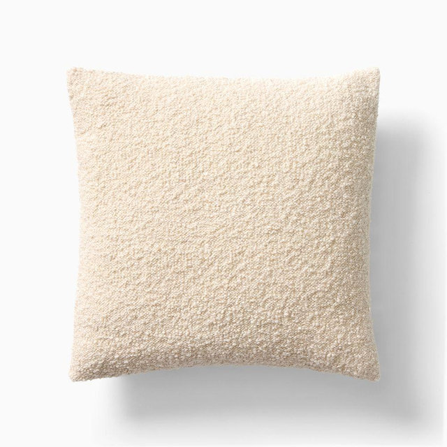 Cozy Boucle Pillow Cover 20x20, Ecru