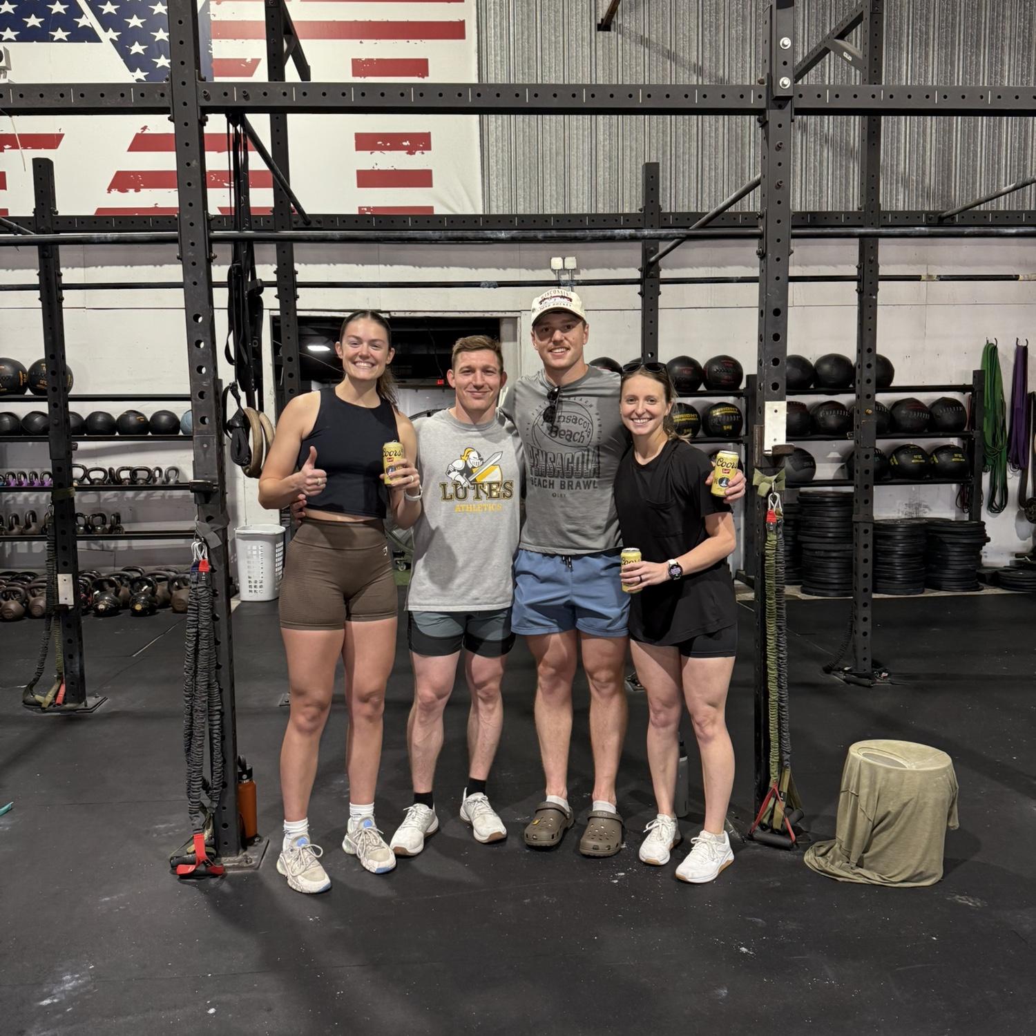 Izzy’s first in-house CrossFit competition with Tucker and their Bama besties, Kord and Megan Tuttle.
