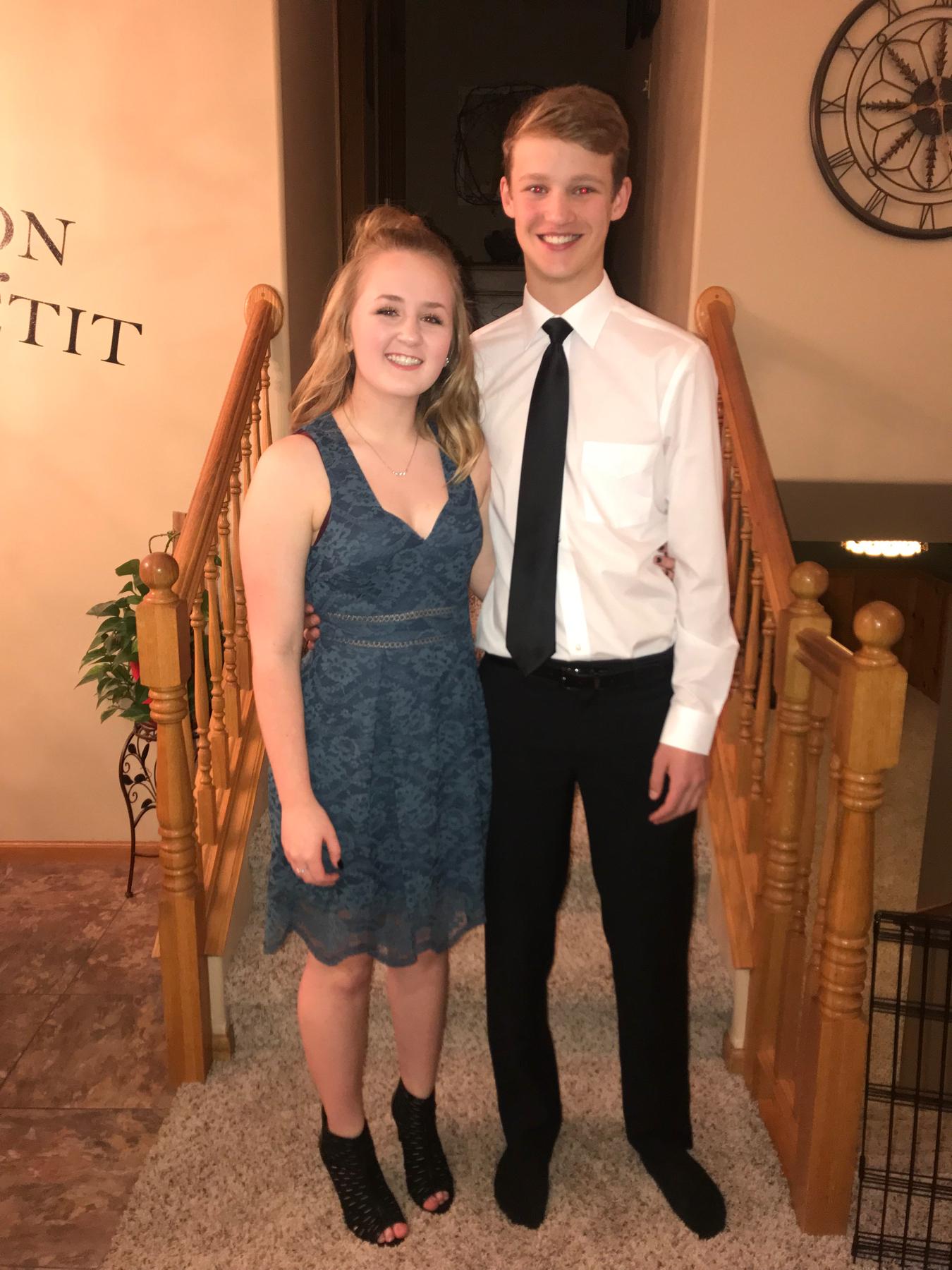 This is the first picture we ever took together in November 2018 before we went to a school dance before we even started dating.