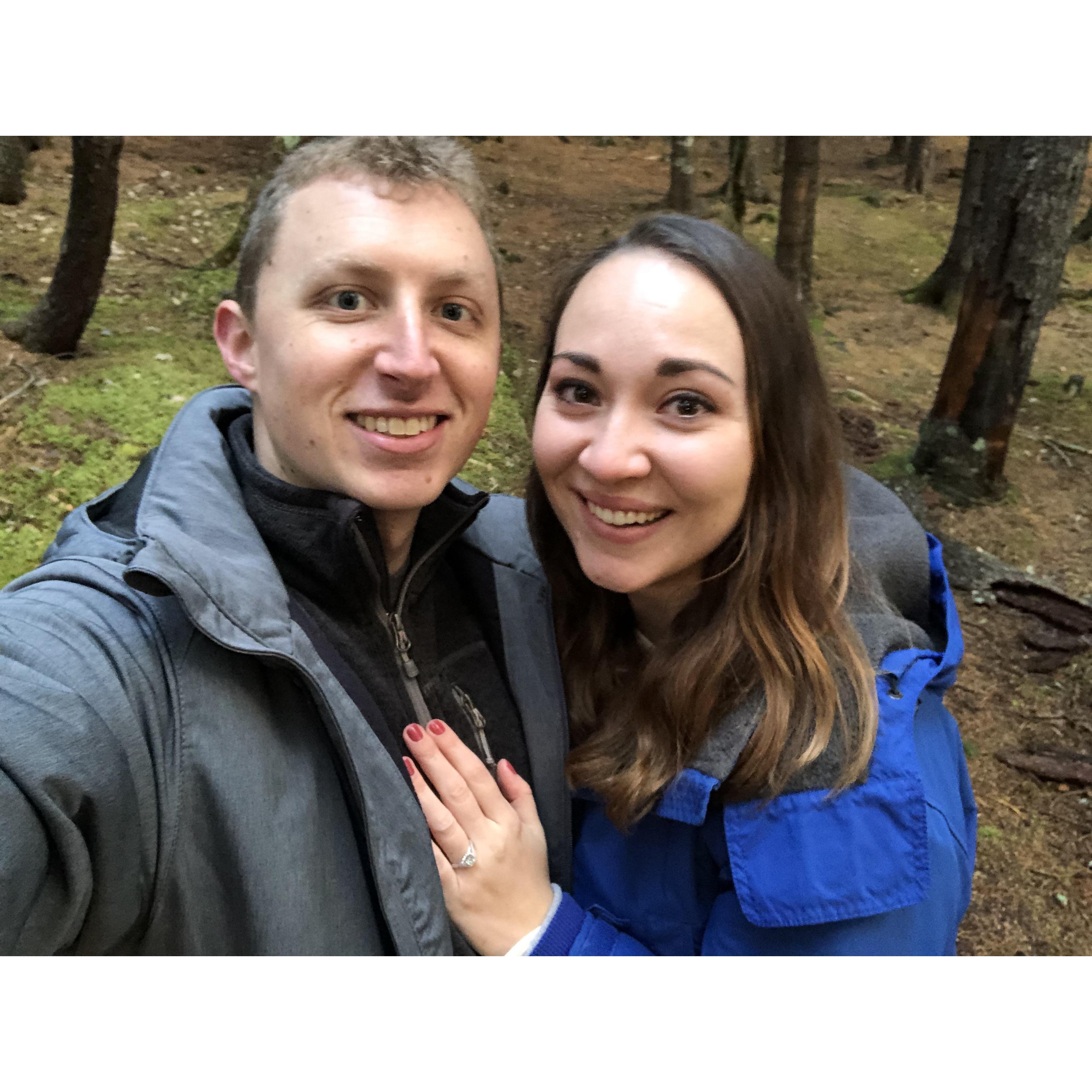 The first photo we took together after I said "yes!"