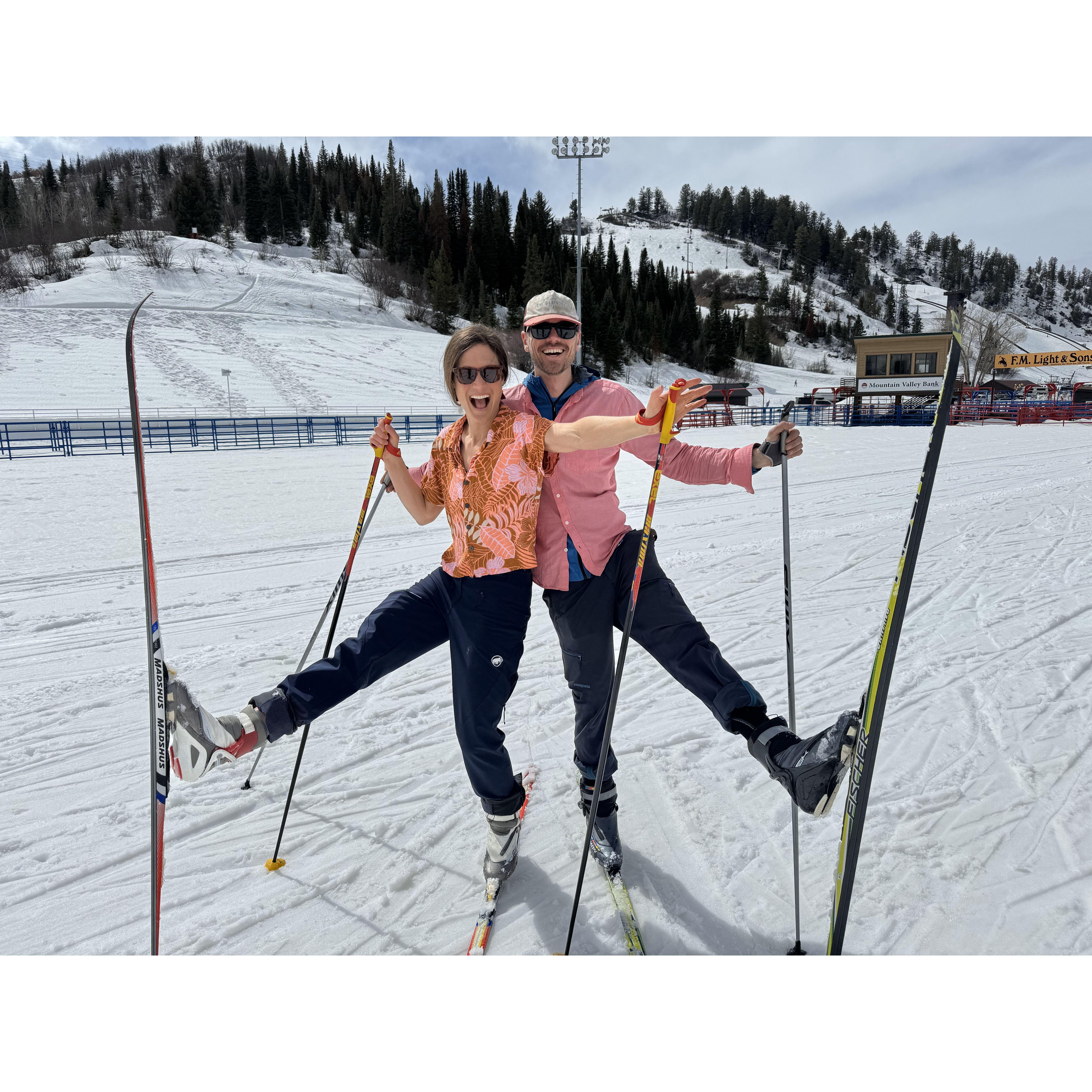 Just a couple of squirrels on skis