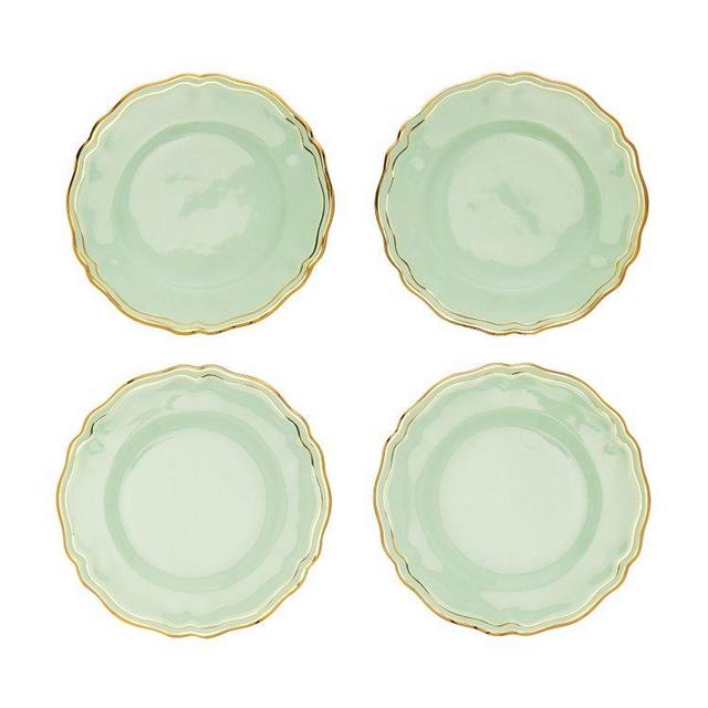 Limited Edition Set-of-Four Gold-Rimmed Ceramic Dessert Plates