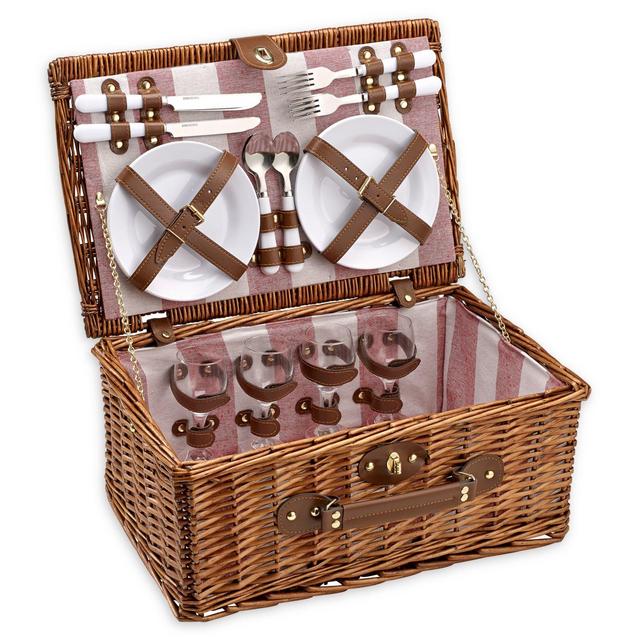 Over & Back Peconic Picnic Basket for 4 in Brown