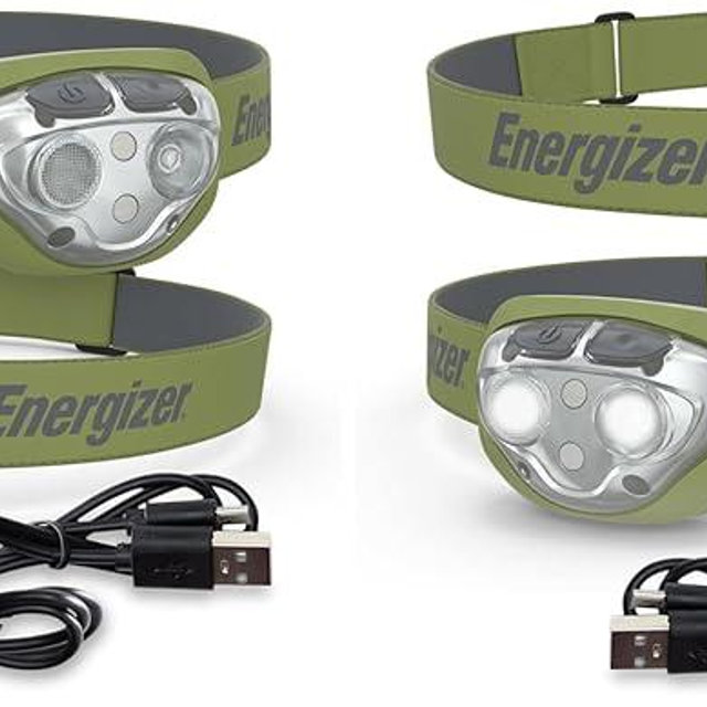 Energizer PRO-400 Headlamp Rechargeable (4-Pack), IPX4 Water Resistant Rechargeable Headlamp, Ultra Bright Multiple Light Modes Head Lamp, Camping, Running, Outdoors, Emergency Light, USB Included