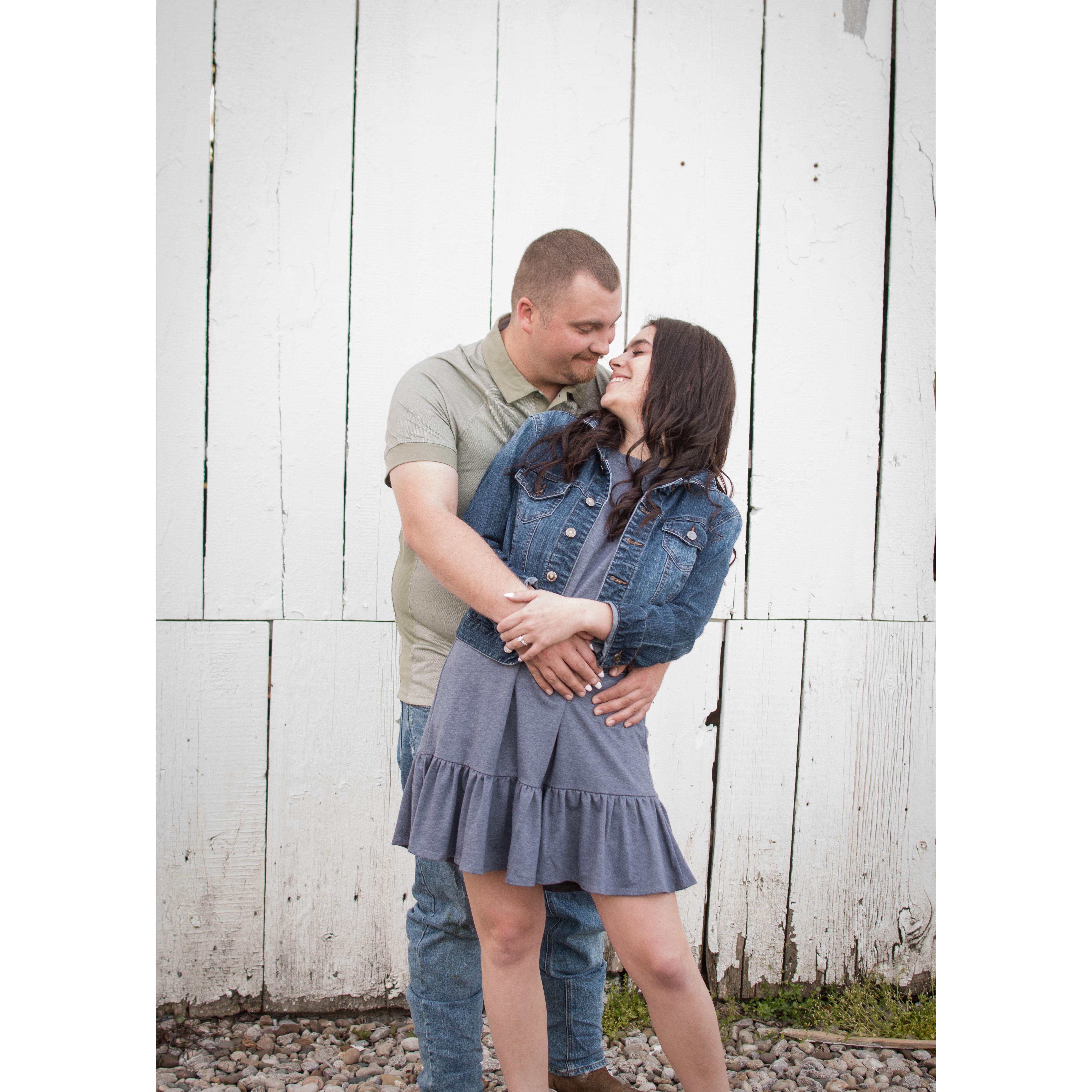 This was at our engagement photo session. One of our favorite pictures!