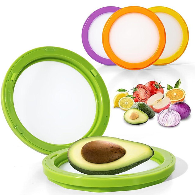 BHNJUTM Avocado Saver, 4-Piece Reusable Avocado Storage Container, Extends Freshness Up to 5 Days, Airtight Design for Half Avocados, Prevents Browning for Cut Avocados