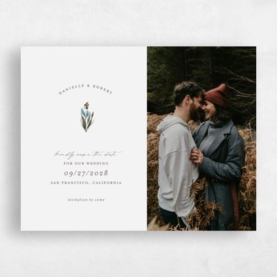 Seashell, Grey Wedding Save the Date - Heath Photo