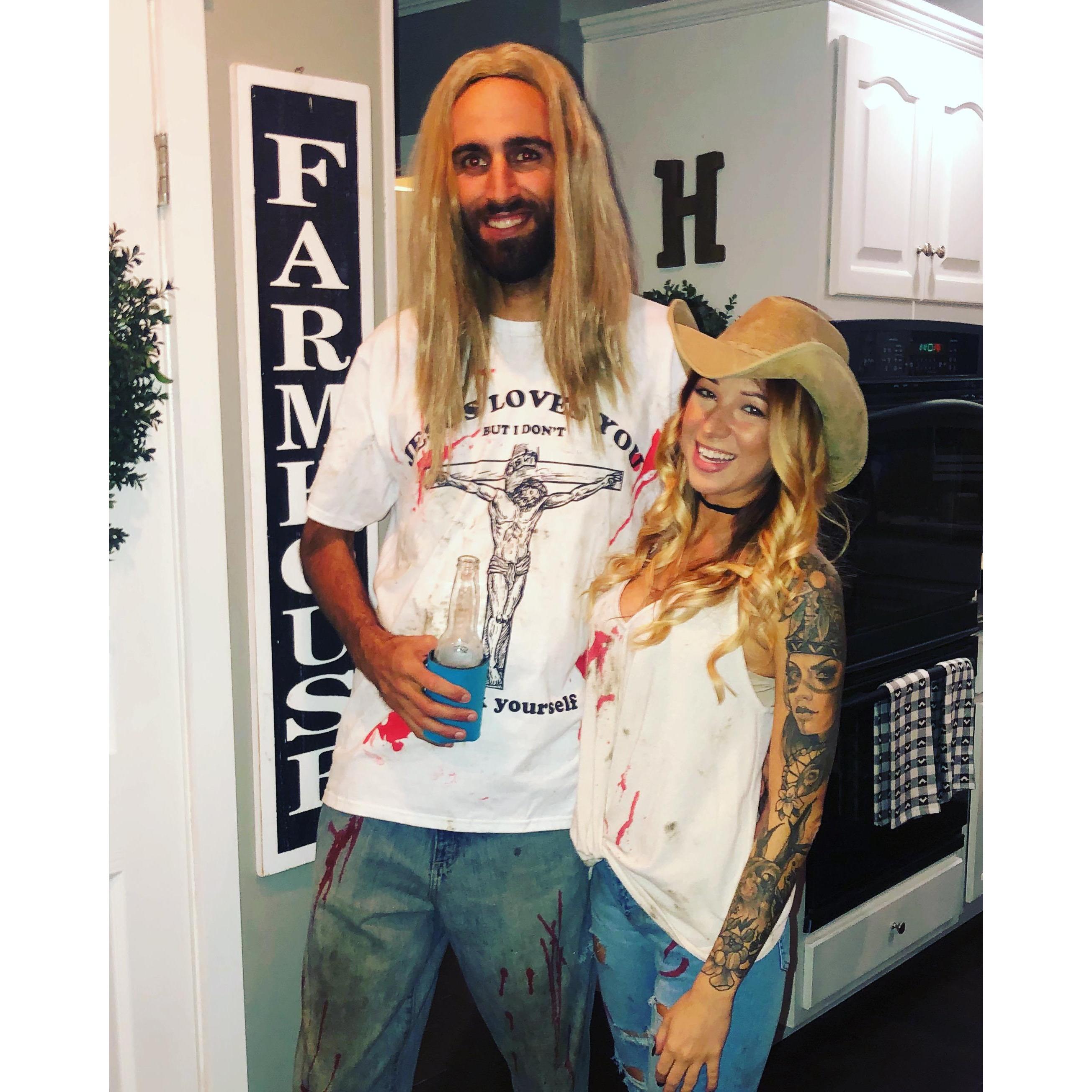 That time Britt made Dylan wear a wig for a Halloween costume and Rob Zombie ended up posting their picture on his Instagram. She was THRILLED. *The Devils Rejects*