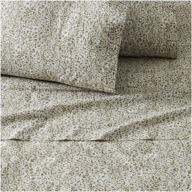 MTO Frances Floral Cal King Sheet Set, Elm