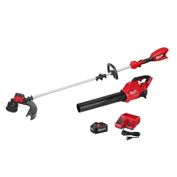 M18 18-Volt Lithium-Ion Brushless Cordless String Trimmer, 6.0 Ah Battery, Charger and M18 FUEL Blower Combo Kit