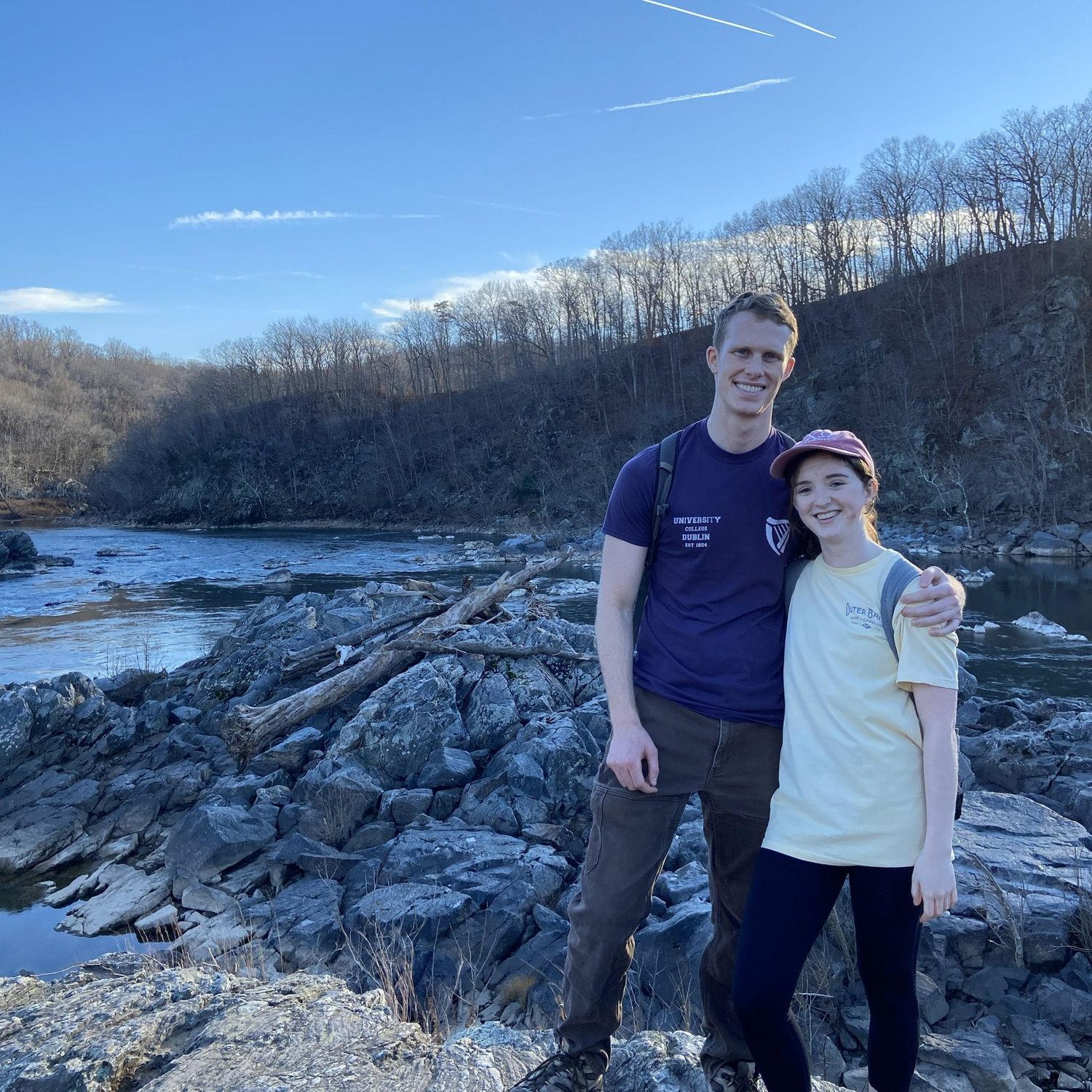 Billy Goat Trail hike over winter break (where we took our engagement photos)