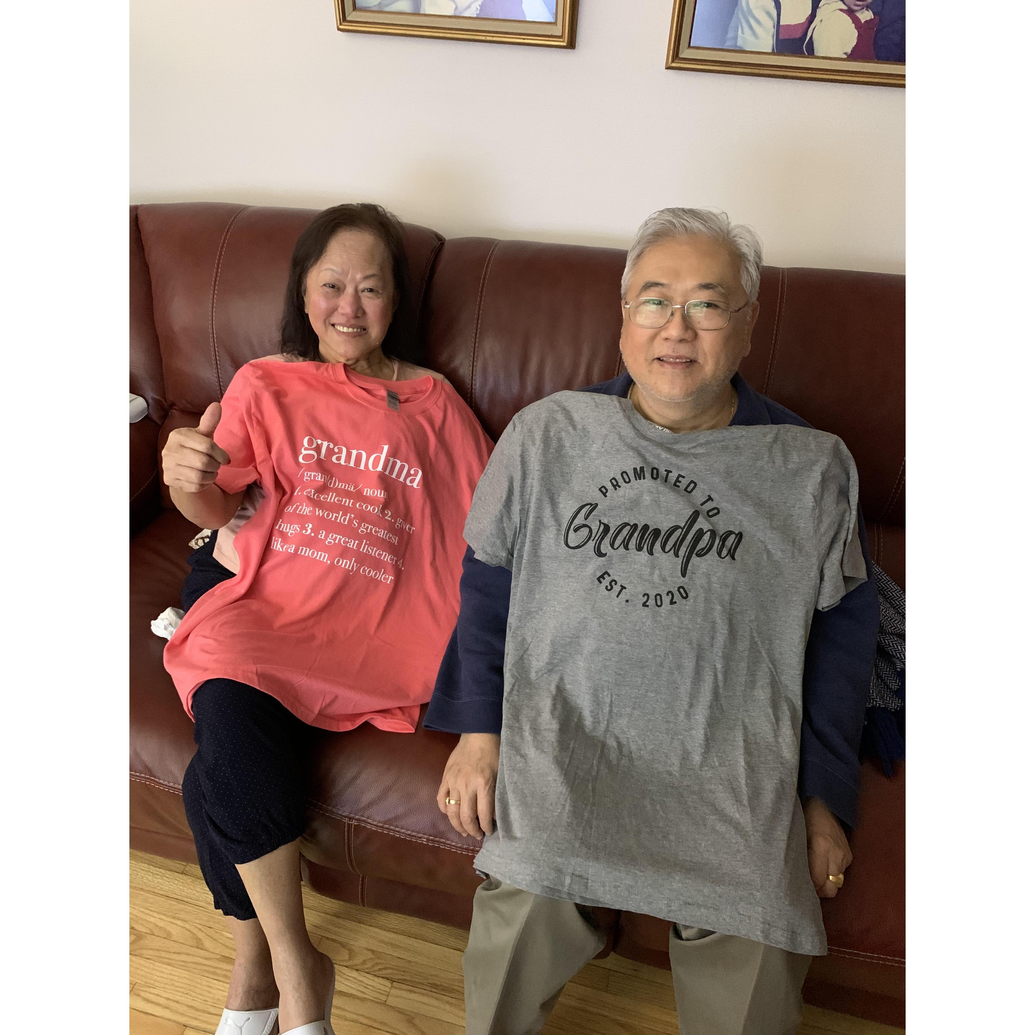When Sharon and Edgar revealed the news. First time grandparents!