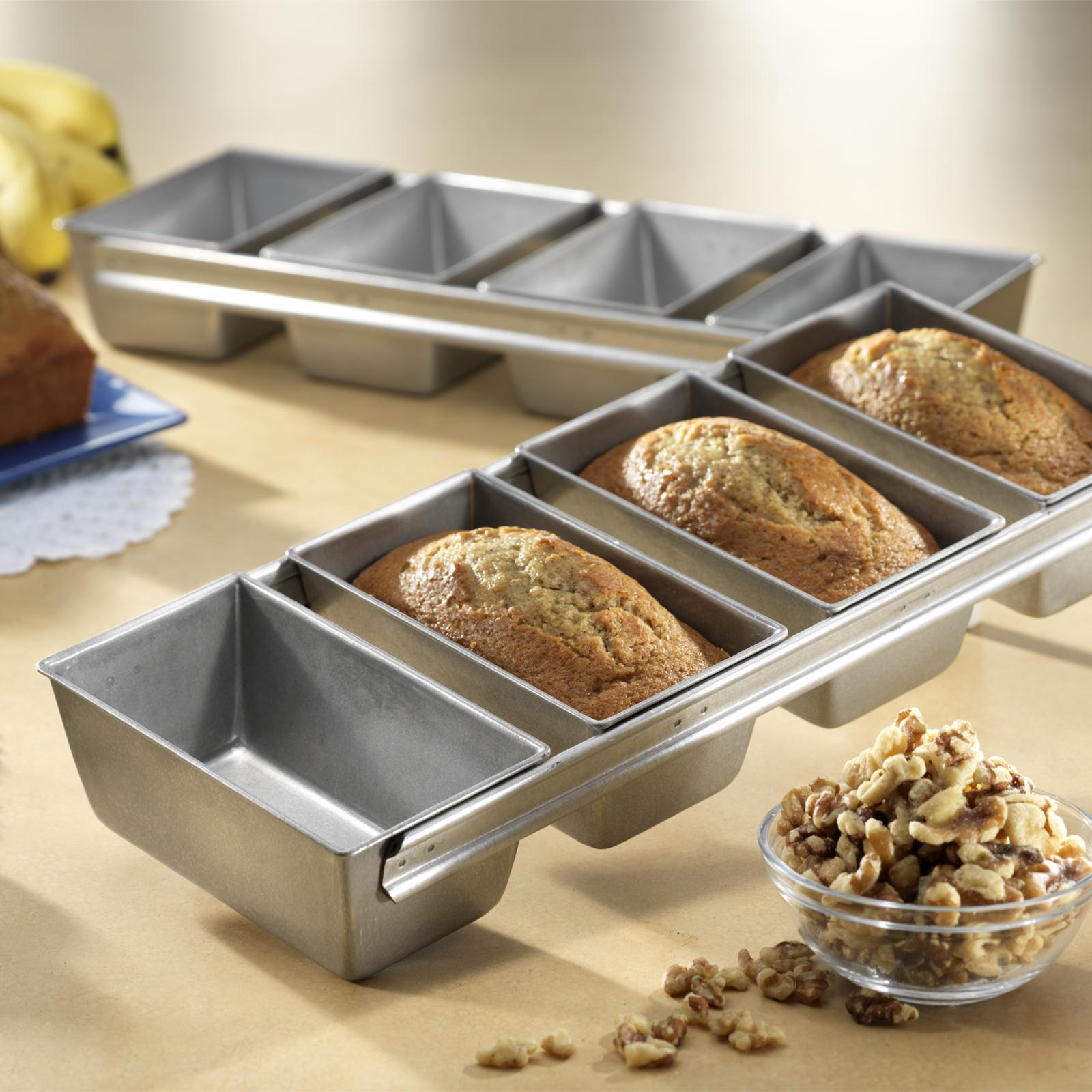 USA Pan Bakeware Aluminized Steel Mini Loaf Pan, 8-Well