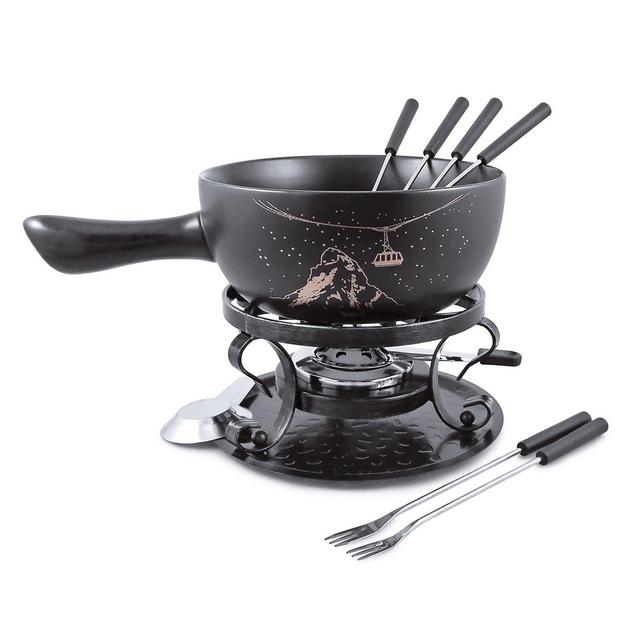 Swissmar Gruyere 9-Piece Ceramic Fondue Set