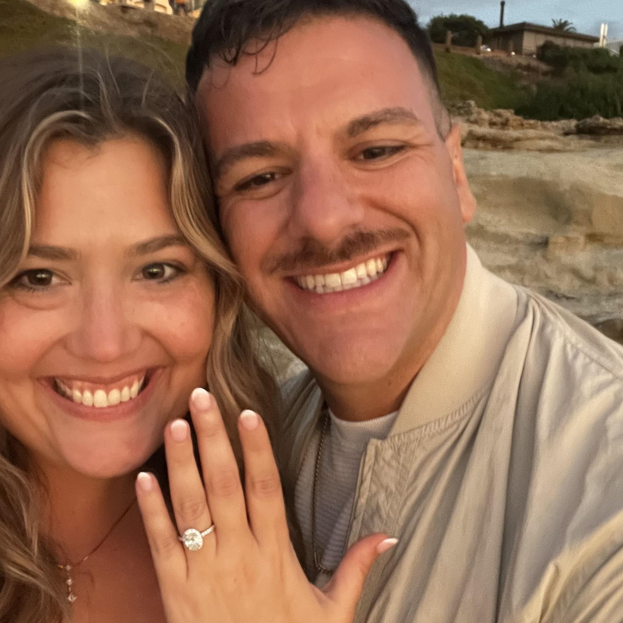 Our first selfie post-engagement at Windansea Beach