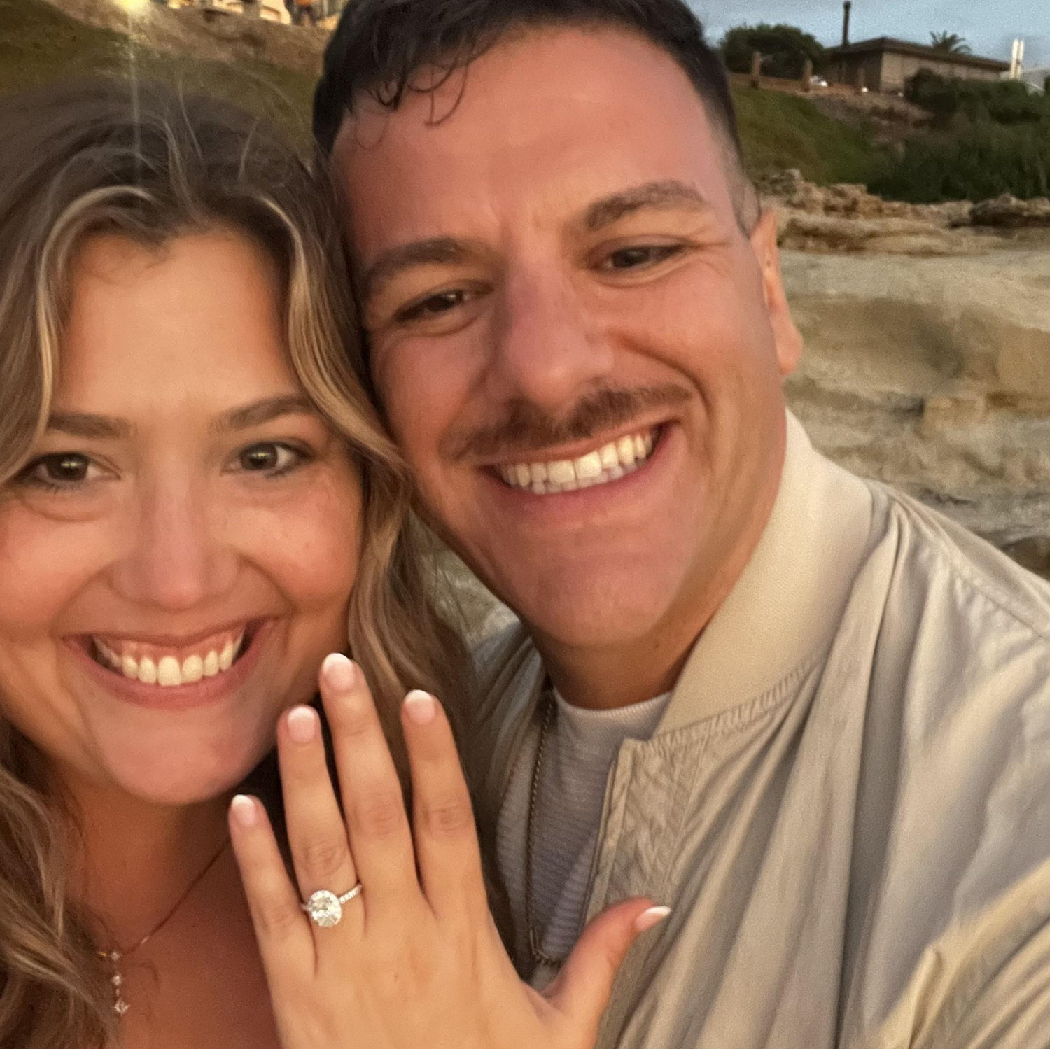 Our first selfie post-engagement at Windansea Beach