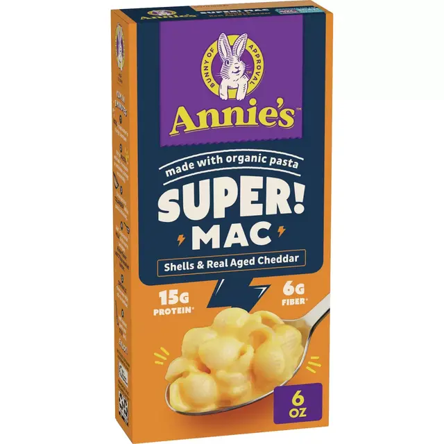 Annie's Super Mac Protein Mac & Cheese Shells & Real Aged Cheddar - 6oz