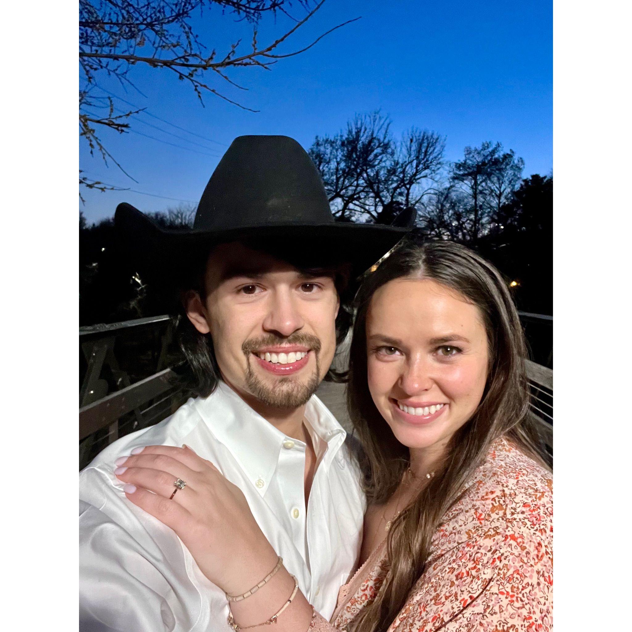 The night J.R. proposed to Kylie at Lakeside Park in Dallas, TX - 2022