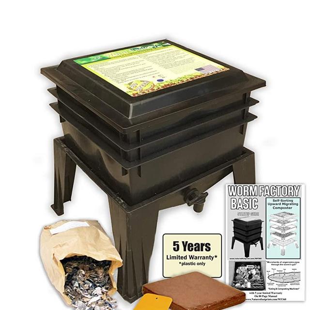 Worm Factory Basic Black 3 Tray Worm Composter (Black)