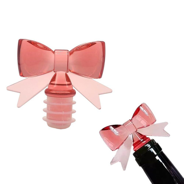 Wine Bottle Stopper,Cute Wine stopper,Bow Shaped,Silicone Bottle Stopper,Bottle Stoppers For Women，Keeps Wine Fresh