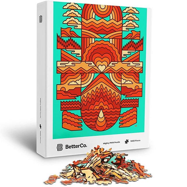 BetterCo. Mighty PNW Pacific Northwest Puzzle - Illustrated by Aaron Draplin - 1000 Piece Jigsaw Puzzle for Adults