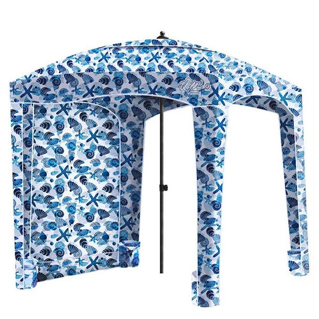 Qipi Beach Cabana - Easy to Set Up Canopy, Waterproof, Portable 6' x 6' Beach Shelter, Included Side Wall, Shade with UPF 50+ UV Protection, Ultimate Sun Umbrella - for Kids, Family & Friends