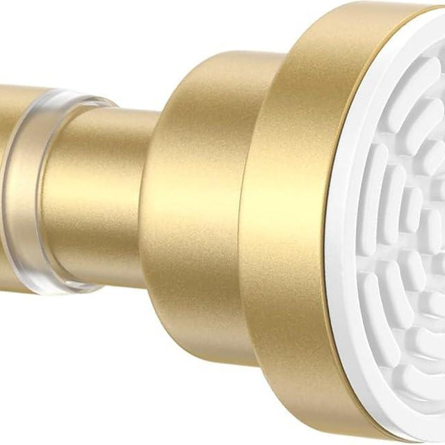 ZipGlo Gold Shower Curtain Rod 30-76 inch(2.5-6.33ft) 1PCS Tension CurtainRod No Drilling Gold Shower Rod Non-Slip Adjustable Tension Rod Never Rust for Bathroom Window Living room