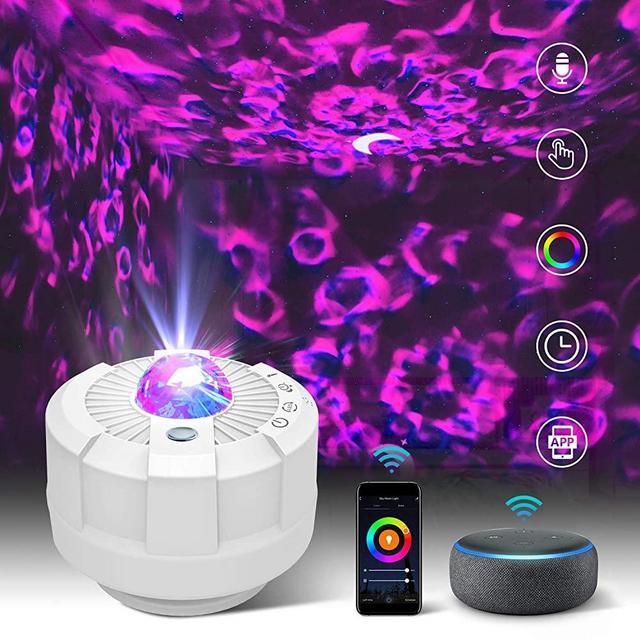 Star Projector, Smart 3 in 1 Galaxy Projector Moon Night Light Projector Compatible with Alexa Google Assistant,Touch Control,Voice Control and Timer for Kids Bedroom/Game Rooms/Party/Birthday