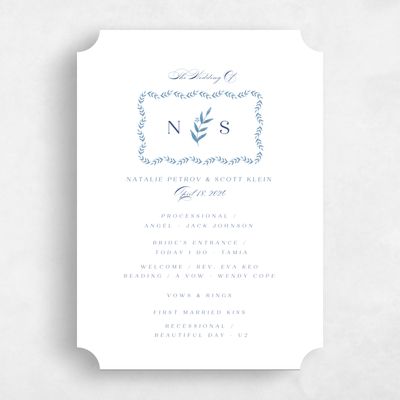 Blue Ticket Wedding Program - Kitts
