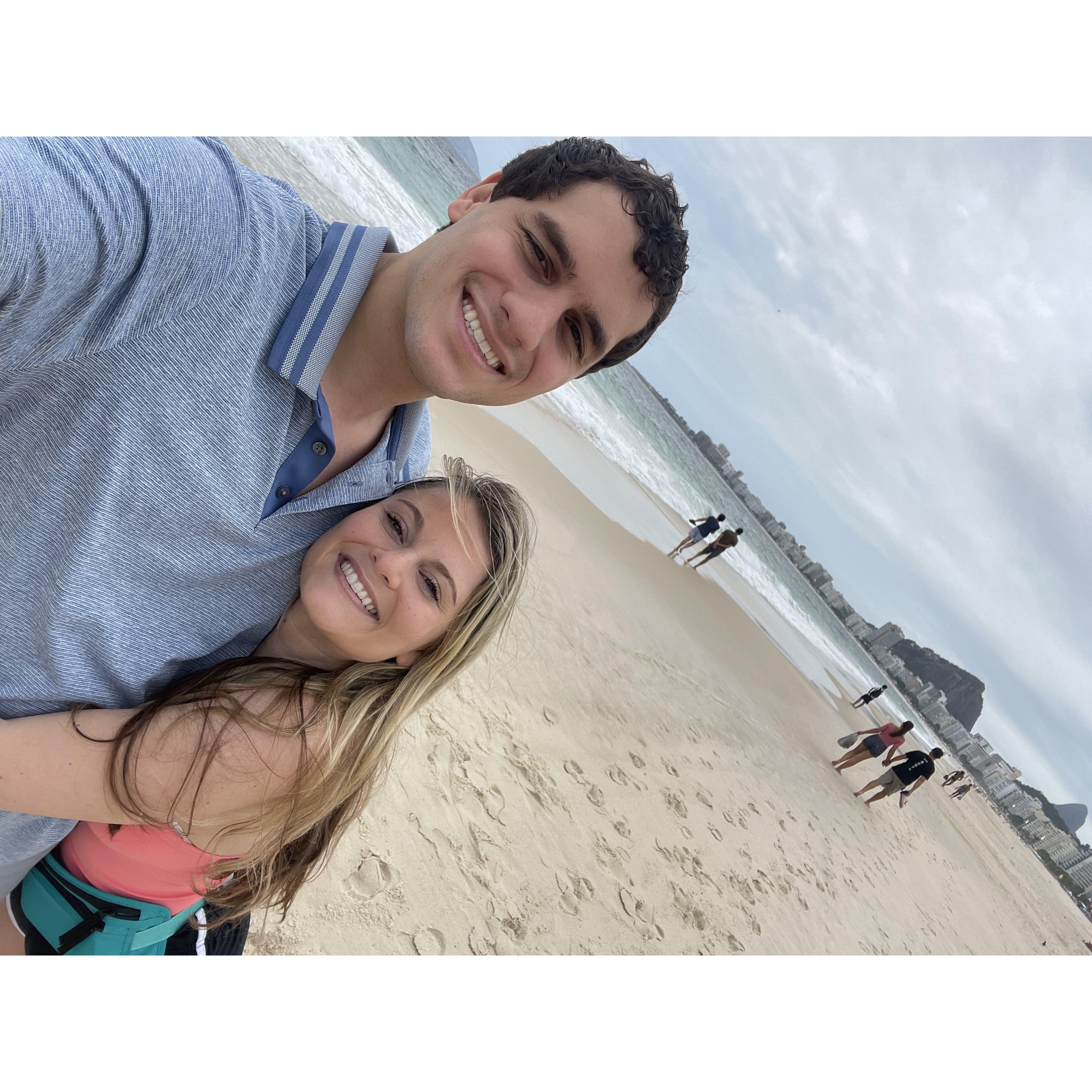 On Copacabana beach in Rio De Janerio, Brazil in November 2022