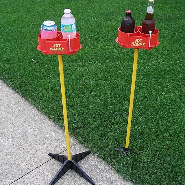 Color Options for JDT Kaddy Elevated Drink Holders (Set of Two) - Comes with Both Ground Stakes and Hard Surface Stands. Great for Outdoor Games