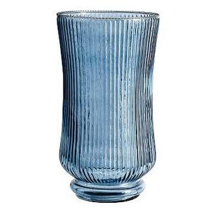 Vintage Inspired Pressed Glass Hurricane, Blue - Large