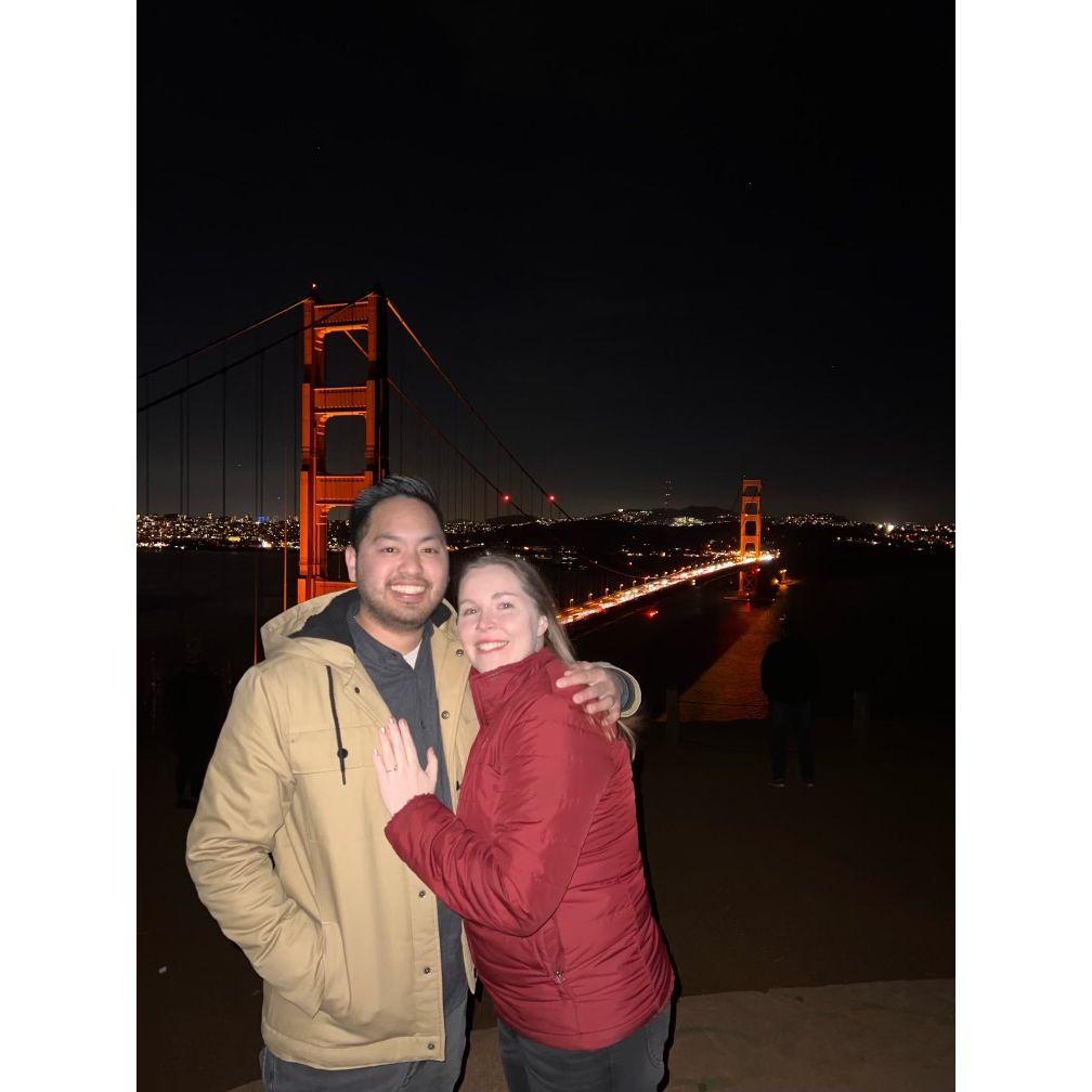 Moments after we got engaged in Marin Headlands