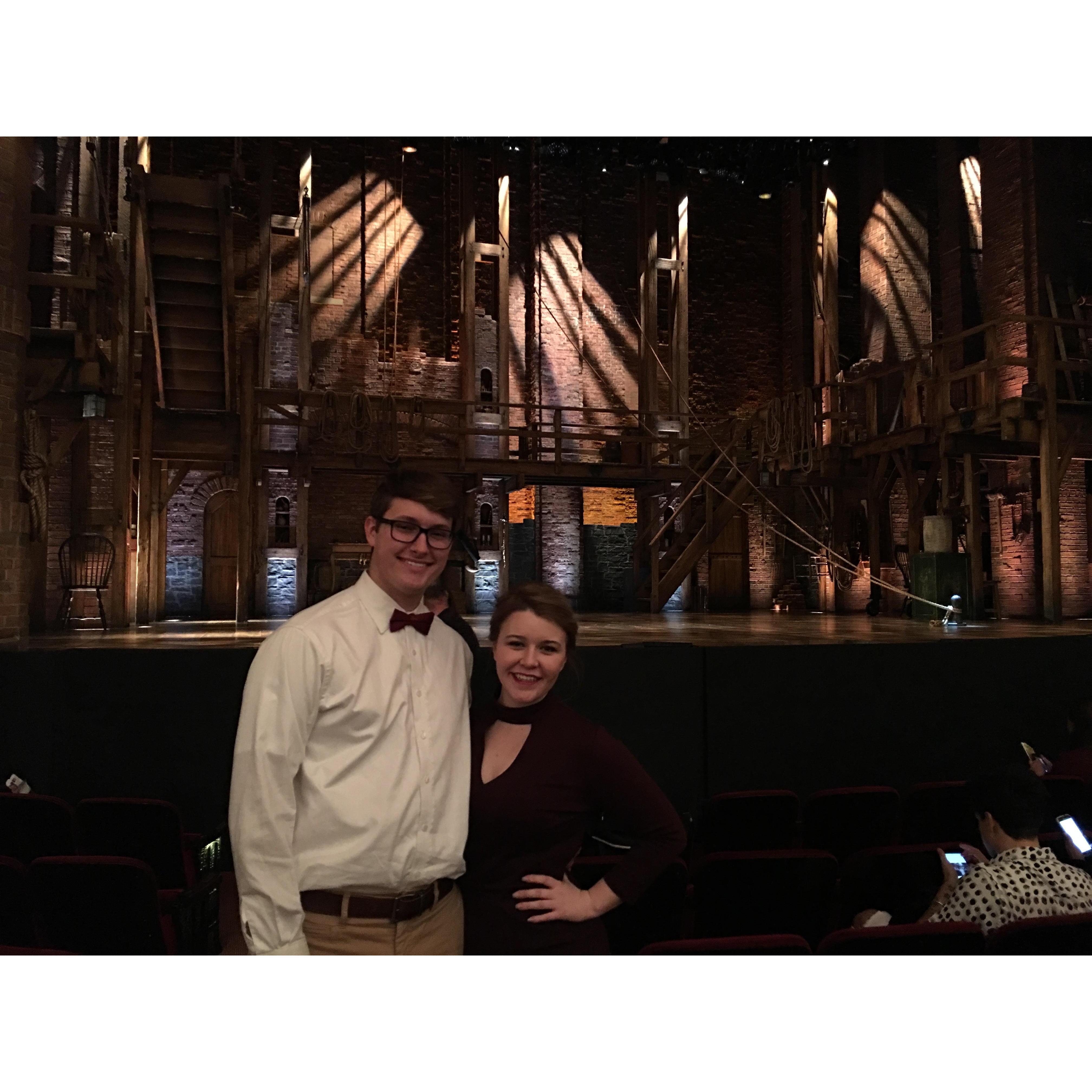 Our first Broadway musical together, Hamilton!
