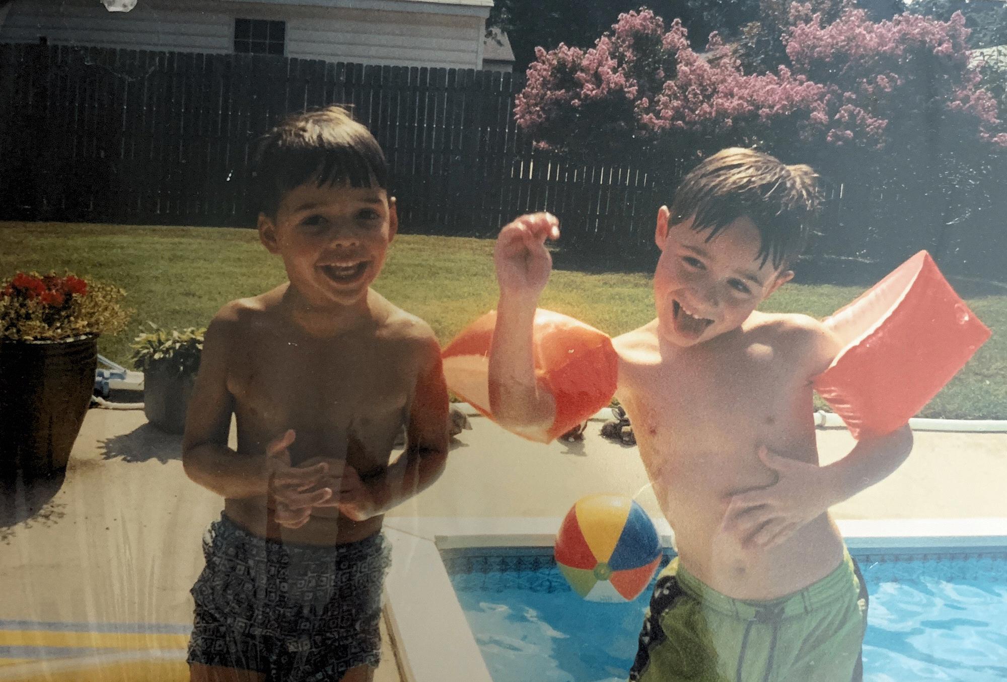 jordan and his cousin, grant - 2001