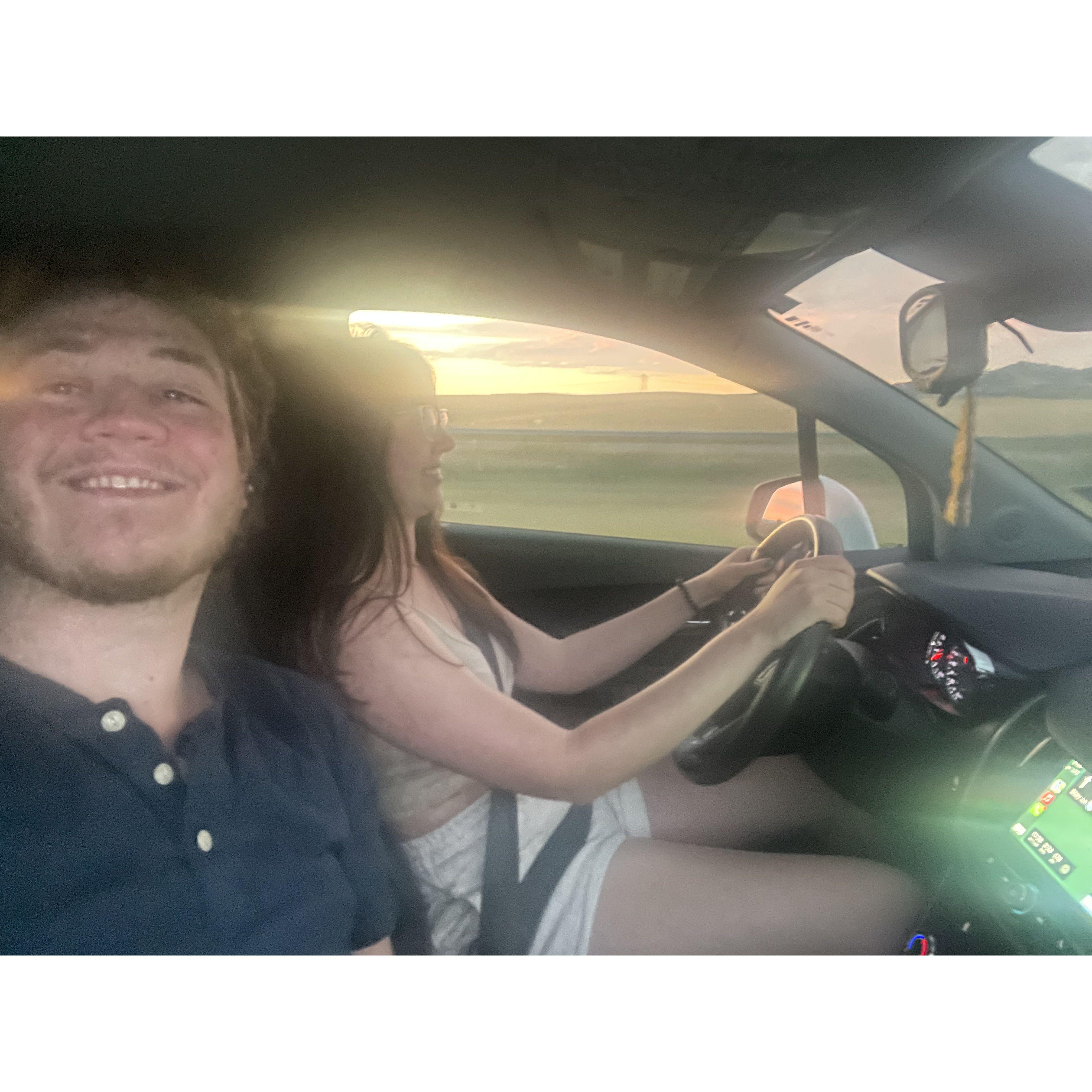 We were driving at a safe speed, Nat just can't take a good photo.