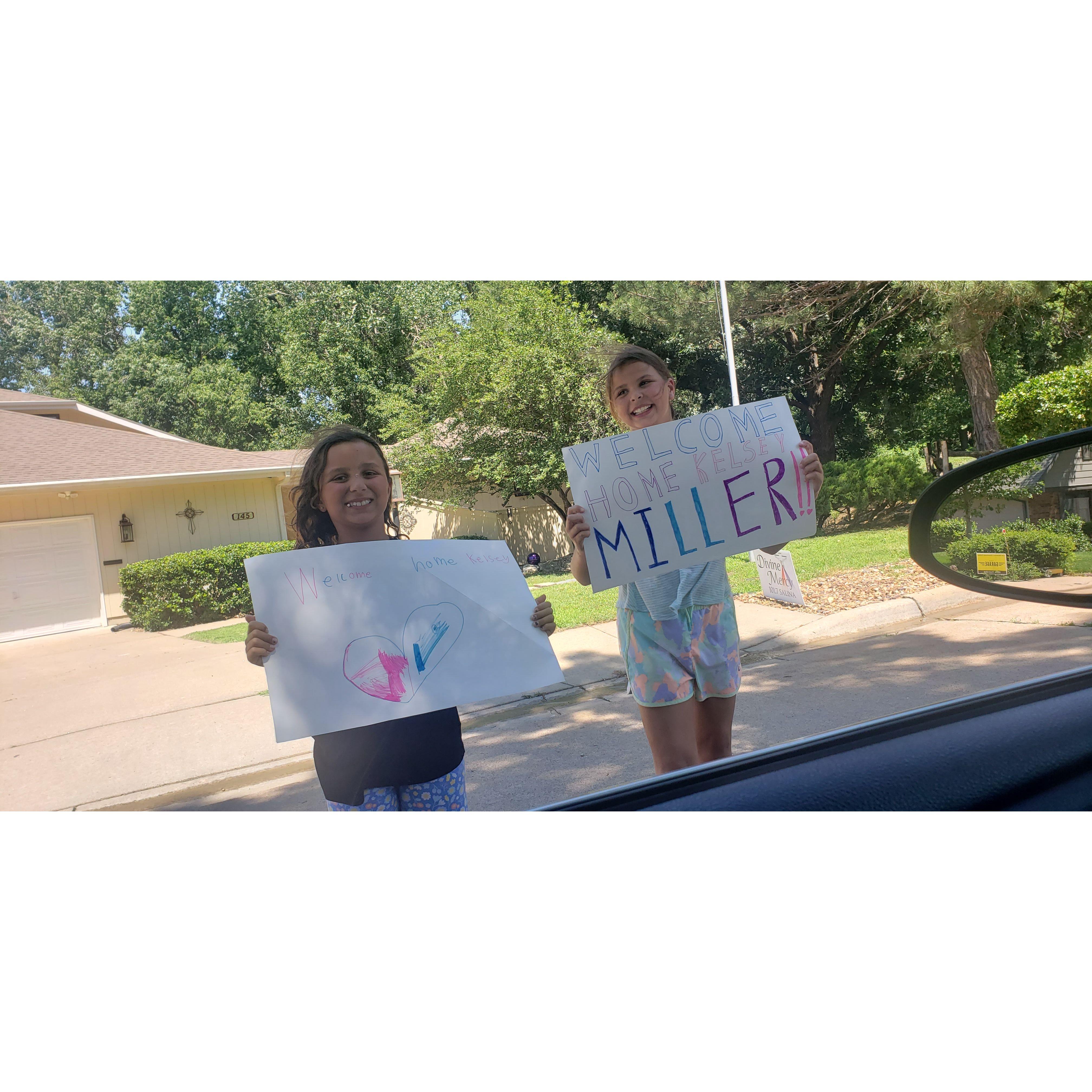 The nieces were a little excited for us!