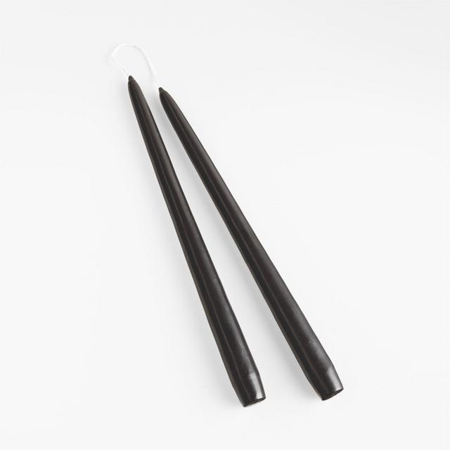 Dipped Black Taper Candles, Set of 2