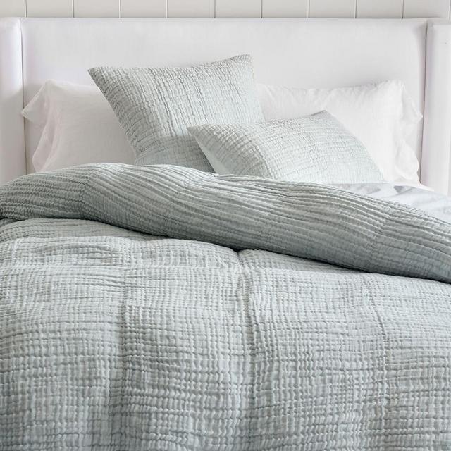 Chambray Cloud Cotton/Linen Duvet Cover, Full/Queen