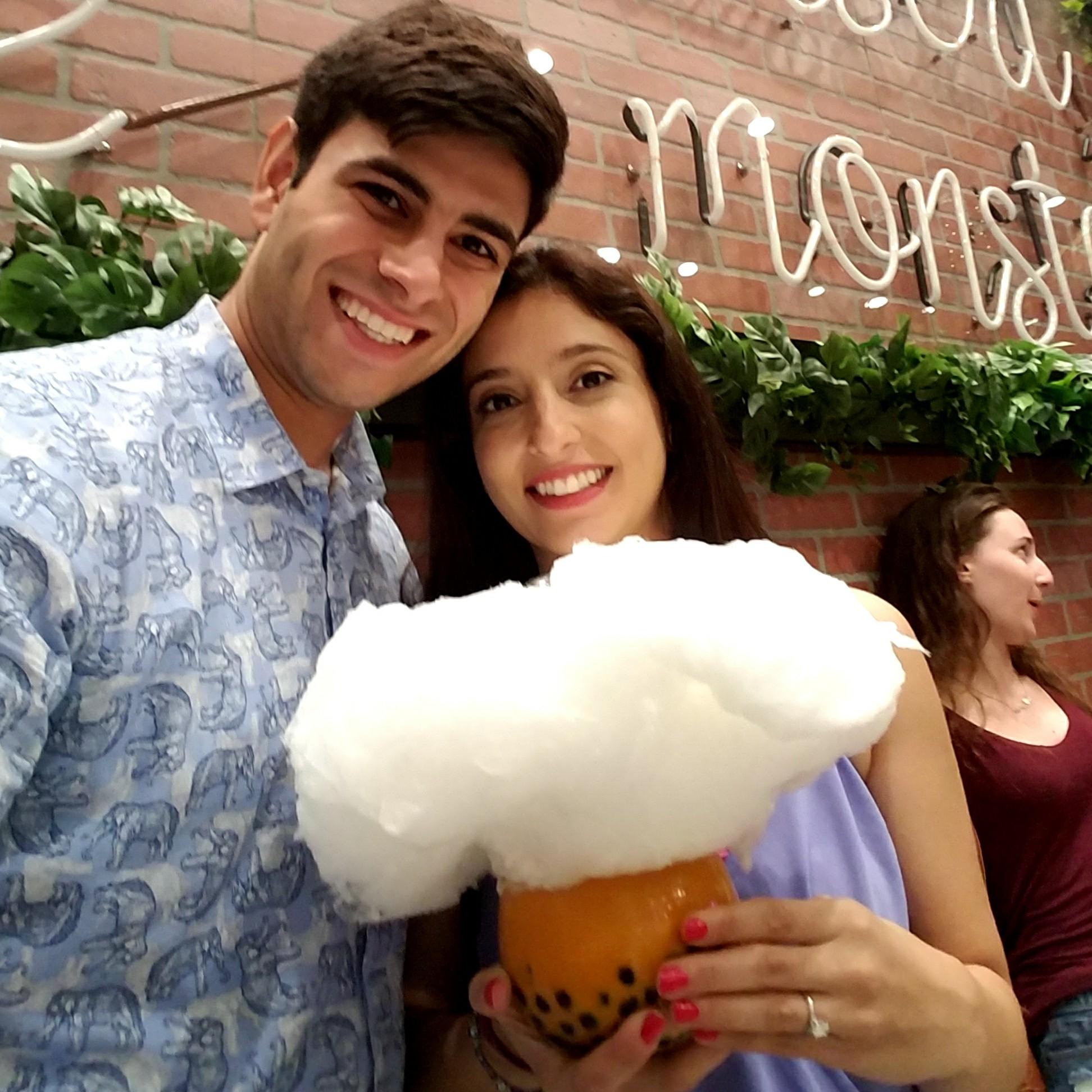 Post engagement boba treat! Yes that's a cotton candy cloud