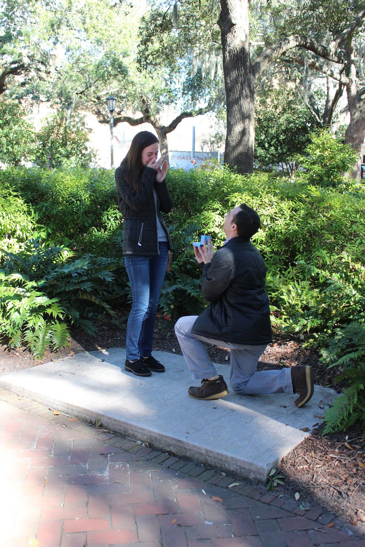 The Yes Day!
Our proposal in Chippewa Square, where we met, February 9, 2020.