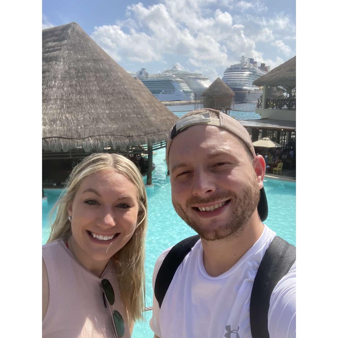 The beautiful island of Costa Maya, Mexico one of the tropical destinations we visited on our trip