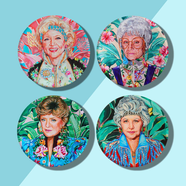 Golden Girls Acrylic Drink Coasters | Coffee Table, Bar Cart, Desk Accessory, Birthday, Hostess Gift, Home Decor, Golden Girls Heather Perry
