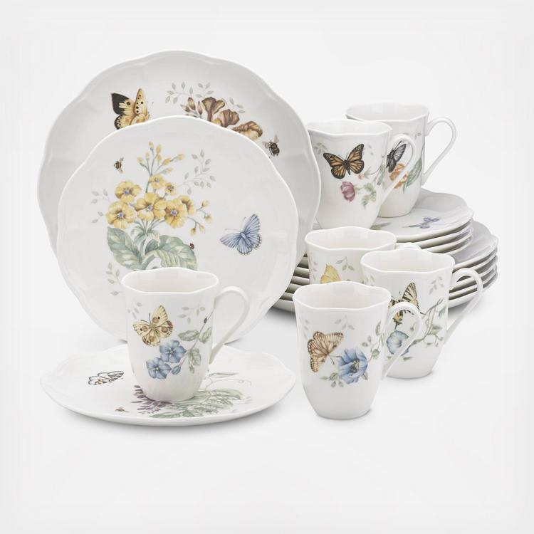 Lenox, Butterfly Meadow 18-Piece Dinnerware Set, Service for 6 - Zola