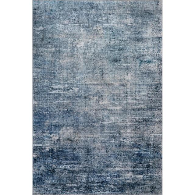 Nuloom Ellison Spill Proof Treated Modern Abstract Pet Friendly Premium Machine Washable Area Rug, 5' x 8', Blue