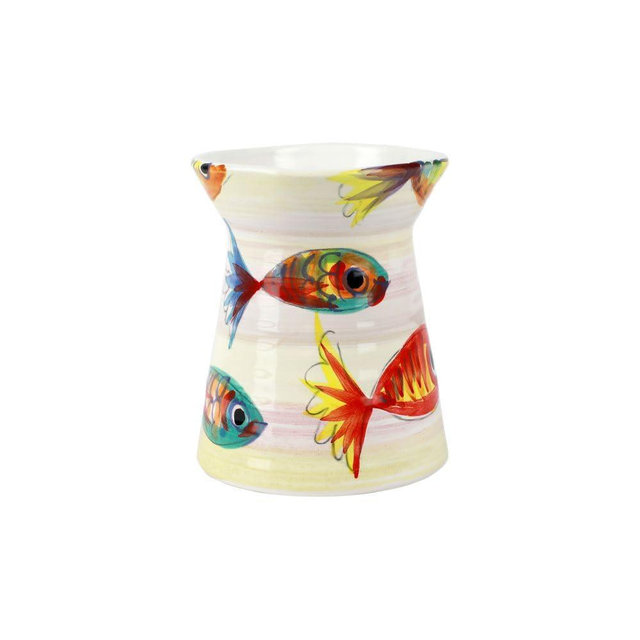 Vietri Pesci Colorati Utensil Holder, 7" H, Earthenware Kitchen Organizer, Storage & Countertop Decor