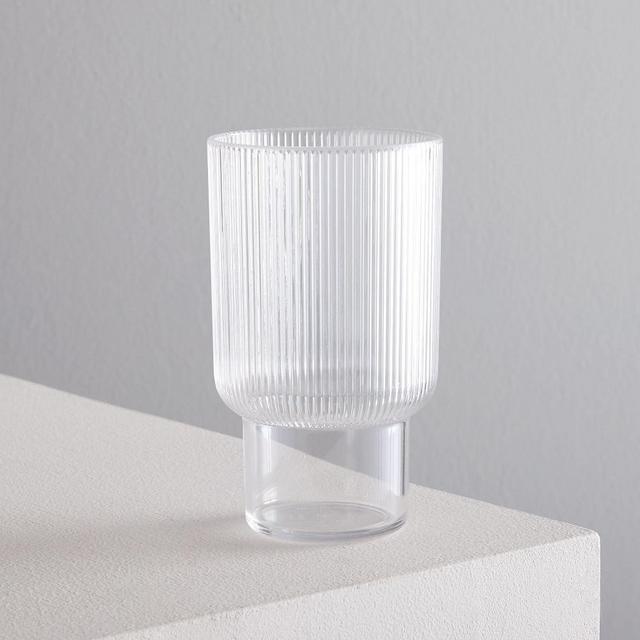 Aaron Probyn Fluted Acrylic GlasswareHighball Clear Set of 8 BOM