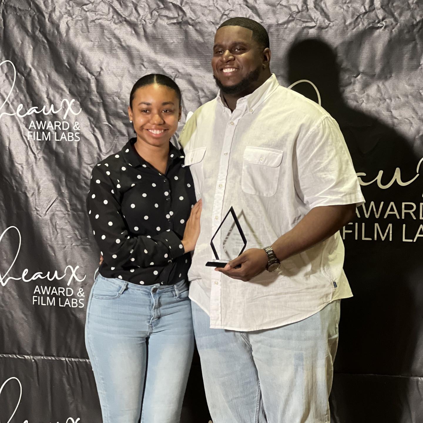 Being recognized for what we love to do during the Micheaux Award & Film Labs award ceremony.