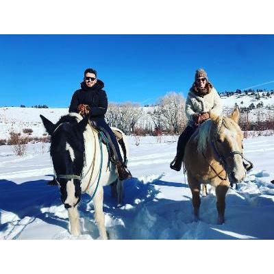 Riding horseback. Beautiful but so cold
